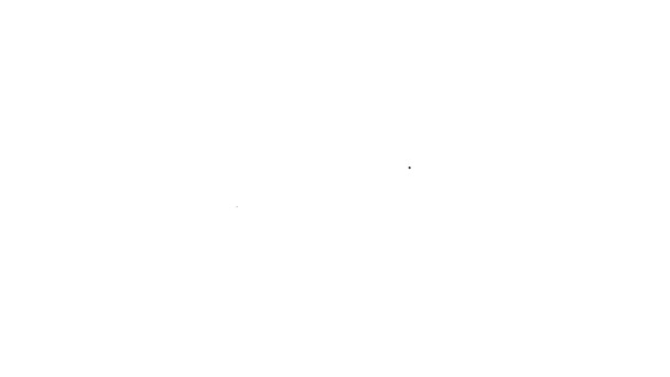 Línea negra Icono del panel de energía solar aislado sobre fondo blanco. Animación gráfica de vídeo 4K — Vídeos de Stock