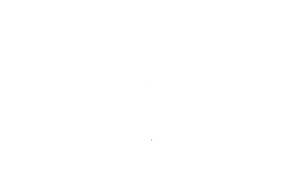 Черная линия Авокадо икона фруктов изолированы на белом фоне. Видеографическая анимация 4K — стоковое видео