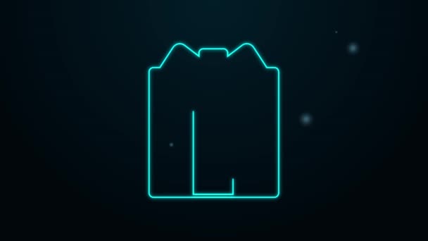 Leuchtende Neon-Linie Gift Box-Symbol isoliert auf schwarzem Hintergrund. 4K Video Motion Grafik Animation — Stockvideo