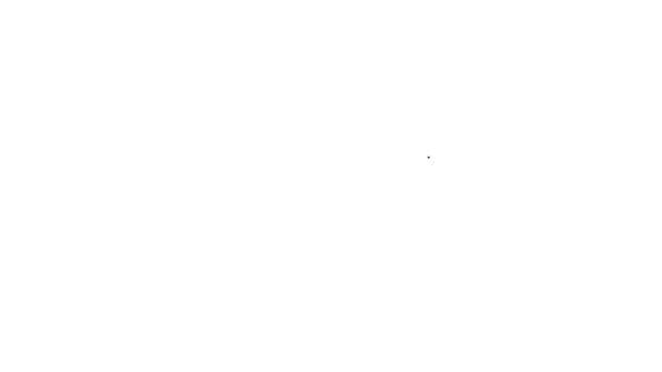 Icono corona de línea negra aislado sobre fondo blanco. Animación gráfica de vídeo 4K — Vídeo de stock