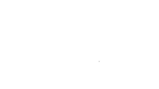 Línea negra Icono de Gamepad aislado sobre fondo blanco. Controlador de juego. Animación gráfica de vídeo 4K — Vídeo de stock