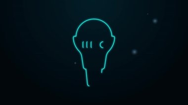 Parlayan neon hattı Angle Öğütücü simgesi siyah arkaplanda izole edildi. 4K Video hareketli grafik canlandırması