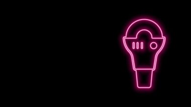 Parlayan neon hattı Angle Öğütücü simgesi siyah arkaplanda izole edildi. 4K Video hareketli grafik canlandırması