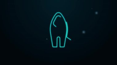 Parlayan neon hattı Roket gemisi simgesi siyah arkaplanda izole edildi. Uzay yolculuğu. 4K Video hareketli grafik canlandırması