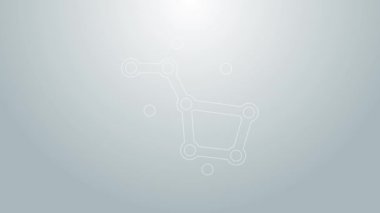 Mavi çizgi Büyük Ayı takımyıldızı ikonu gri arkaplanda izole edildi. 4K Video hareketli grafik canlandırması