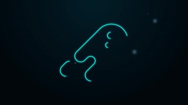 Parlayan neon çizgisi kuyruklu yıldız hızla aşağı düşüyor siyah arkaplanda izole edilmiş bir simge. 4K Video hareketli grafik canlandırması