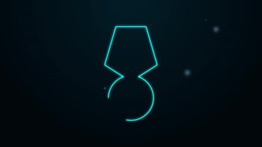 Parlayan neon hattı askeri ödül ikonu siyah arka planda izole edildi. Ordu işareti. 4K Video hareketli grafik canlandırması