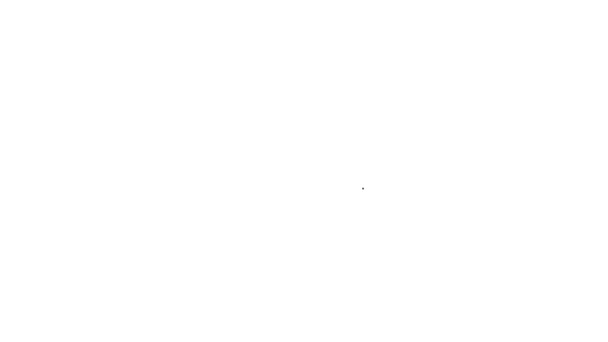 Linea nera icona della trapano elettrico isolato su sfondo bianco. Strumento di riparazione. Animazione grafica 4K Video motion — Video Stock