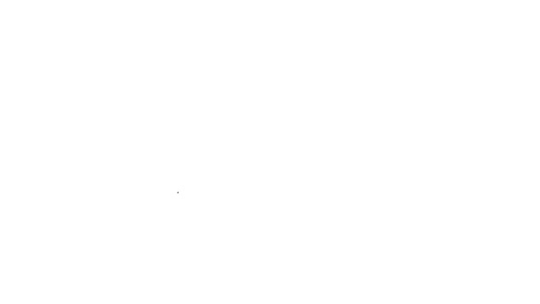 Línea negra Herramienta plana de madera para carpintero icono hecho a mano aislado sobre fondo blanco. Plano conjunto. Animación gráfica de vídeo 4K — Vídeo de stock