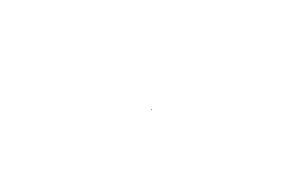 Línea negra Icono de lijadora eléctrica aislado sobre fondo blanco. Lijadora orbital. Para suelos y tablones de madera lijando papel de lija. Animación gráfica de vídeo 4K — Vídeo de stock