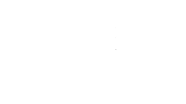 Czarna linia ikona kasku Astronaut izolowane na białym tle. 4K Animacja graficzna ruchu wideo — Wideo stockowe