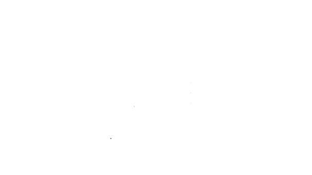 Línea negra Icono de cápsula espacial aislado sobre fondo blanco. Animación gráfica de vídeo 4K — Vídeo de stock