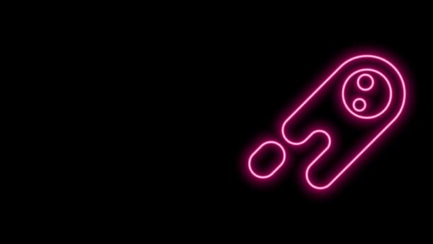 Glowing neon line Comet falling down fast icon isolated on black background. 4K Video motion graphic animation — Stock Video
