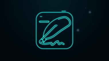 Parlayan neon hattı bağımsızlık ilanı siyah arka planda izole edildi. 4K Video hareketli grafik canlandırması