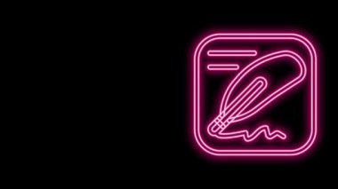 Parlayan neon hattı bağımsızlık ilanı siyah arka planda izole edildi. 4K Video hareketli grafik canlandırması