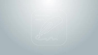 Mavi çizgi bağımsızlık ilanı gri arka planda izole edildi. 4K Video hareketli grafik canlandırması