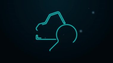 Parlayan neon hattı Küresel Ekonomik Kriz ikonu siyah arka planda izole edildi. Dünya finans krizi. 4K Video hareketli grafik canlandırması