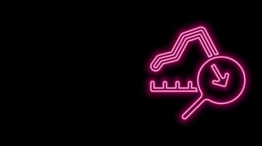 Parlayan neon hattı Küresel Ekonomik Kriz ikonu siyah arka planda izole edildi. Dünya finans krizi. 4K Video hareketli grafik canlandırması