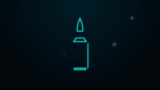 Glowing neon line Bullet icon isolated on black background. 4K Video motion graphic animation — Stock Video