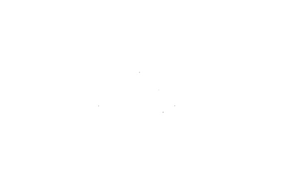 Черная линия звезда американская военная икона изолирована на белом фоне. Военные значки. Военные пластыри. Видеографическая анимация 4K — стоковое видео