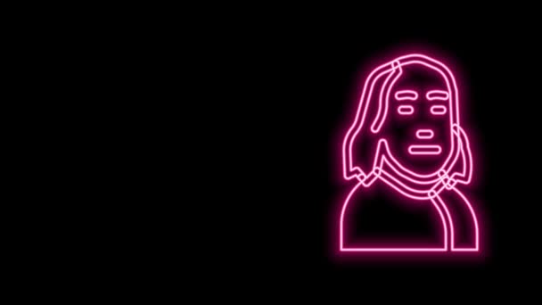 Icona luminosa al neon Benjamin Franklin isolata su sfondo nero. Animazione grafica 4K Video motion — Video Stock