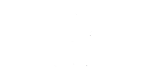 Fekete vonal Grill ikon elszigetelt fehér háttér. Grillsütő parti. 4K Videó mozgás grafikus animáció — Stock videók