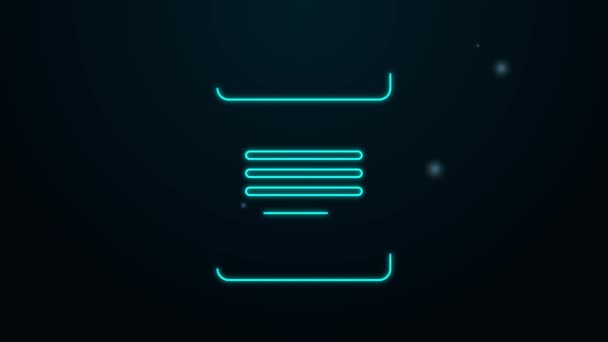 Glowing neon line Declaration of independence icon isolated on black background. 4K Video motion graphic animation — Stock Video