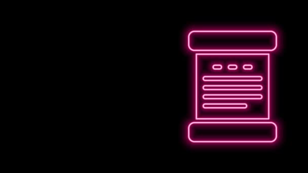 Glowing neon line Declaration of independence icon isolated on black background. 4K Video motion graphic animation — Stock Video