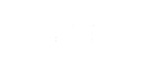 Μαύρη γραμμή εικόνα αμερικανική σημαία απομονώνονται σε λευκό φόντο. Σημαία των ΗΠΑ. Ηνωμένες Πολιτείες της Αμερικής. 4K Γραφική κίνηση κίνησης βίντεο — Αρχείο Βίντεο