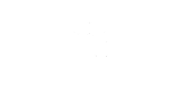 ブラックライン愛国的なアメリカのトップハットアイコンは、白い背景に隔離されています。サム・ハットおじさん。アメリカの帽子独立記念日。4Kビデオモーショングラフィックアニメーション — ストック動画