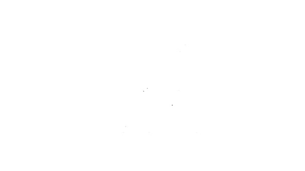 Zwarte lijn Druppel in de ruwe olie prijs pictogram geïsoleerd op witte achtergrond. Crisisconcept olie-industrie. 4K Video motion grafische animatie — Stockvideo