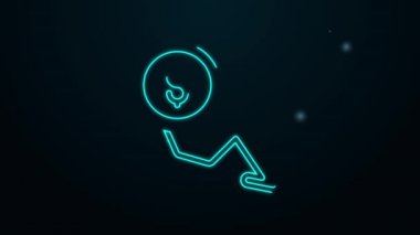 Parlayan neon hattı dolar oranı siyah arkaplanda izole edilmiş simgeyi azaltır. Maliyet düşüşü. Aşağı ok ile para sembolü. İş kaybı kriz azalıyor. 4K Video hareketli grafik canlandırması