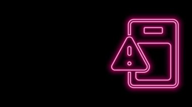 Parlayan neon hattı Küresel Ekonomik Kriz ikonu siyah arka planda izole edildi. Dünya finans krizi. 4K Video hareketli grafik canlandırması