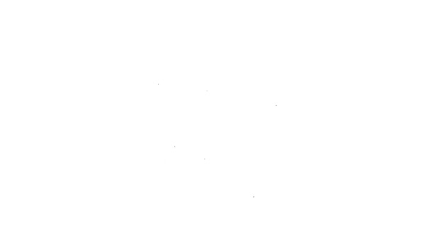 Linea nera Caduta dell'icona del prezzo del greggio isolata su sfondo bianco. Concetto di crisi dell'industria petrolifera. Animazione grafica 4K Video motion — Video Stock