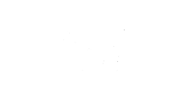 Linha preta Ícone seguro isolado no fundo branco. O cofre da porta um cofre de banco com uma fechadura de combinação. Proteção de dados confiável. Animação gráfica em movimento de vídeo 4K — Vídeo de Stock