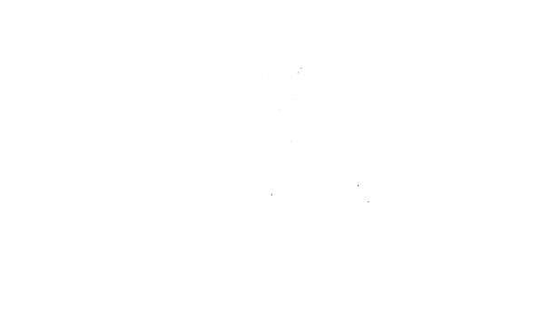 Linha preta ícone da torre de controle do aeroporto isolado no fundo branco. Animação gráfica em movimento de vídeo 4K — Vídeo de Stock