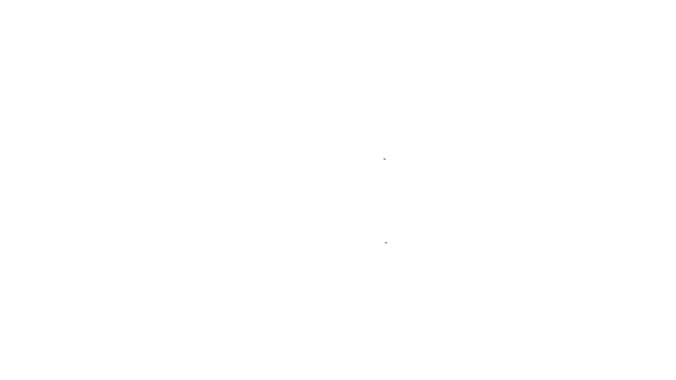 Zwarte lijn Storm pictogram geïsoleerd op witte achtergrond. Wolk en bliksem. Weersicoon van storm. 4K Video motion grafische animatie — Stockvideo
