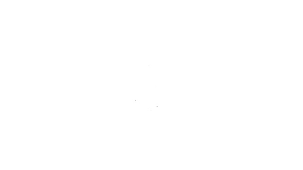 Черная линия Авиационная эмблема значок изолирован на белом фоне. Иконы военной и гражданской авиации. Летающая эмблема, крыло орла и крылатая рамка. Видеографическая анимация 4K — стоковое видео