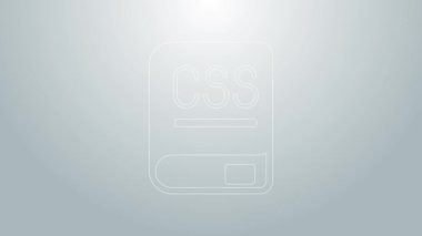 Gri arkaplanda izole edilmiş programlama simgesi hakkında Mavi çizgi kitapları. Dil programlama konsepti. PHP, CSS, XML, HTML, Javascript öğrenme. 4K Video hareketli grafik canlandırması