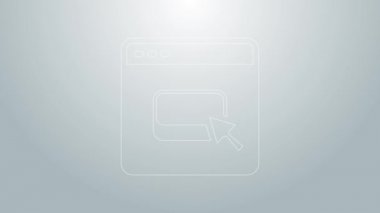 Mavi çizgi Tarayıcı dosya simgesi gri arkaplanda izole edildi. 4K Video hareketli grafik canlandırması