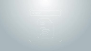 Mavi çizgi Yazılım, web geliştirici programlama kodu simgesi gri arkaplanda izole edildi. Program kodunun rastgele bilgisayar betiği parçalarını Javascript et. 4K Video hareketli grafik canlandırması