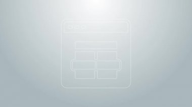 Mavi çizgi MySQL kod simgesi gri arkaplanda izole edildi. Web sitesi tasarımınız için HTML Kod sembolü. 4K Video hareketli grafik canlandırması