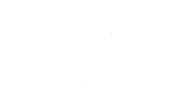 Черная линия Чемодан для путешествия значок изолирован на белом фоне. Путешествую по багажному знаку. Значок дорожного багажа. Видеографическая анимация 4K — стоковое видео