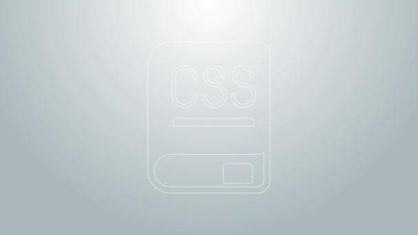 Modrá čára Knihy o programování ikony izolované na šedém pozadí. Programování jazykového konceptu. PHP, CSS, XML, HTML, Javascript learning. Grafická animace pohybu videa 4K — Stock video