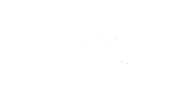 Icono del procesador de línea negra aislado sobre fondo blanco. CPU, unidad central de procesamiento, microchip, microcircuito, procesador de computadoras, chip. Animación gráfica de vídeo 4K — Vídeo de stock