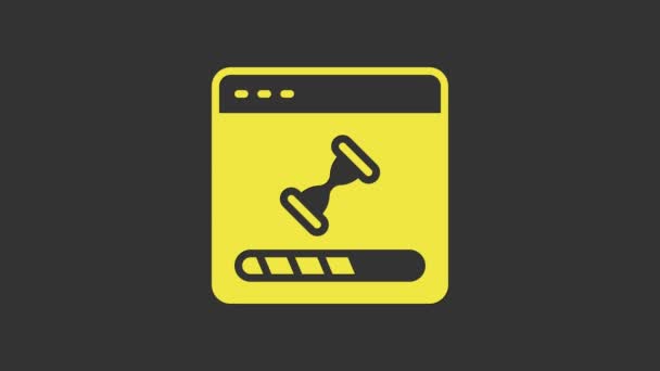 Yellow Loading a data window with a progress bar icon isolated on grey background. 4K Video motion graphic animation — Stock Video