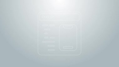 Mavi çizgi Yazılım, web geliştirici programlama kodu simgesi gri arkaplanda izole edildi. Program kodunun rastgele bilgisayar betiği parçalarını Javascript et. 4K Video hareketli grafik canlandırması