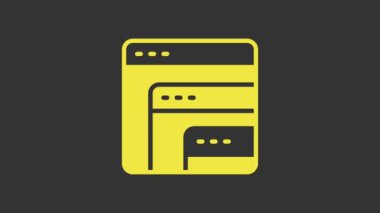 Sarı Yazılım, web geliştirici programlama kodu simgesi gri arkaplanda izole edildi. Program kodunun rastgele bilgisayar betiği parçalarını Javascript et. 4K Video hareketli grafik canlandırması