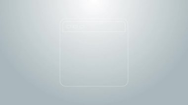 Mavi çizgi Tarayıcı pencere simgesi gri arkaplanda izole edildi. 4K Video hareketli grafik canlandırması