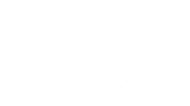 Servidor de linha preta, Dados, Ícone de hospedagem web isolado em fundo branco. Animação gráfica em movimento de vídeo 4K — Vídeo de Stock